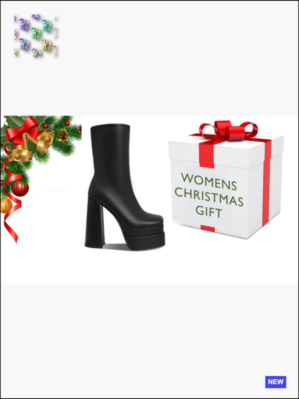 Chunky High Heel Knee High Stretch Boots Platform Square Toe Side Zip Y2K - Picture 6 of 6